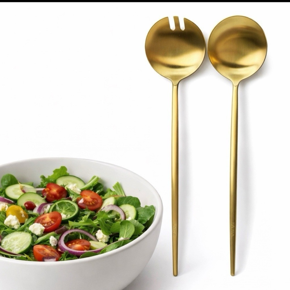 Taja Collection Gold Salad Serving Set - Home Dining